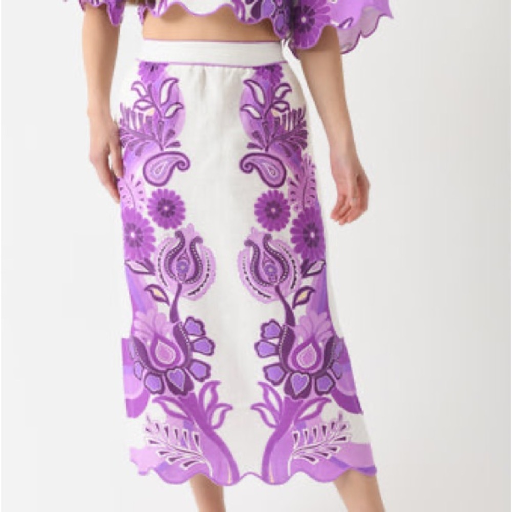Farm Rio Floral Purple Maxi Skirt